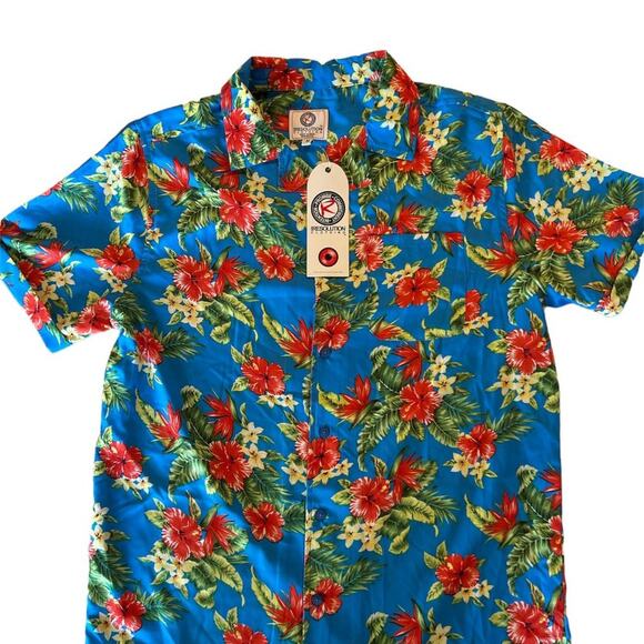 One Resolution Men's Hawaiian Shirt - Blue M - Picture 1 of 2